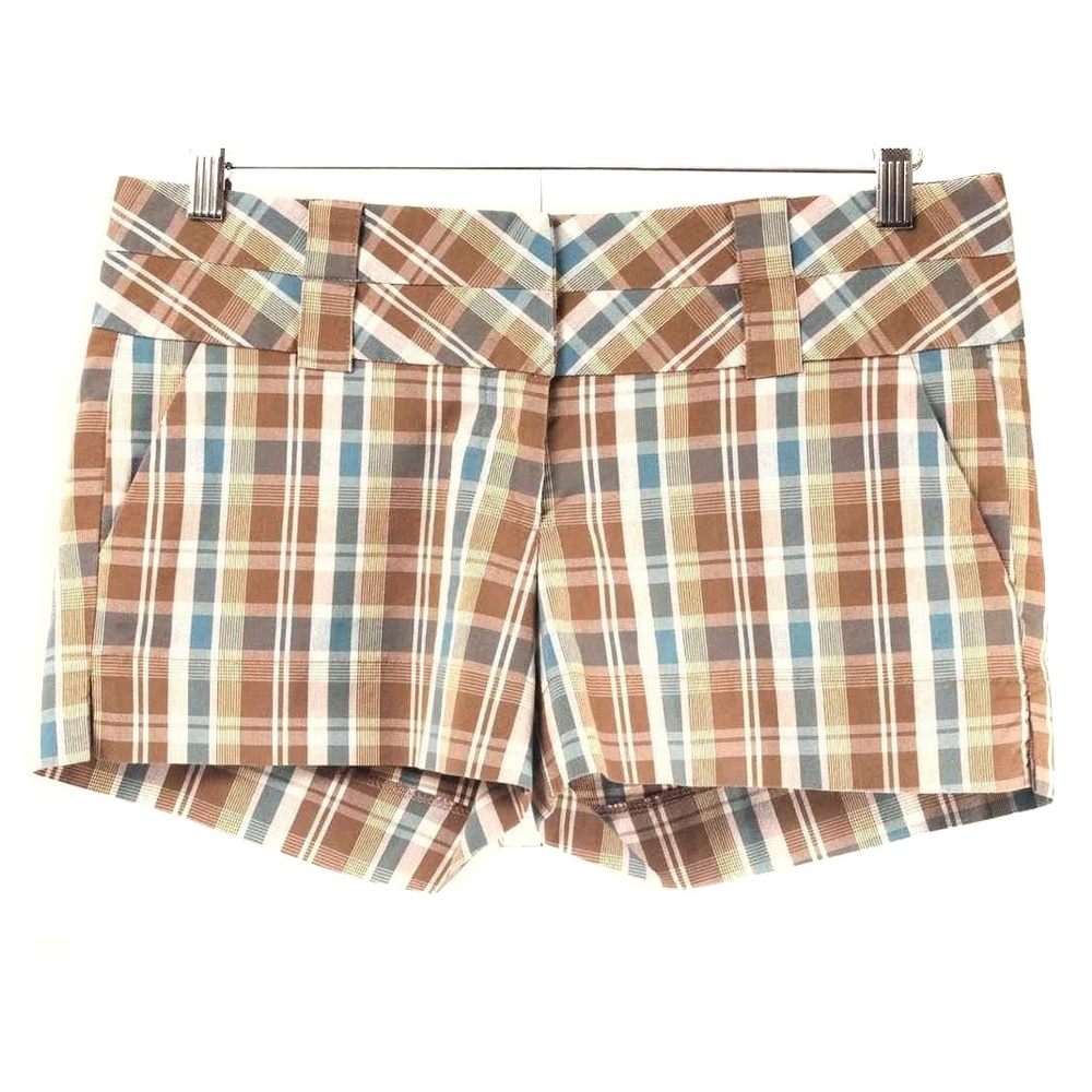 🍍Fresh Wear Juniors Brown & Teal Plaid Shorts